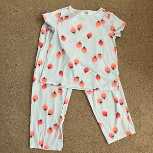 Strawberry Print Kids Pajamas